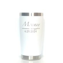 Load image into Gallery viewer, Engagement Wedding or Anniversary Custom Insulated Drink Tumbler Travel Mug SET