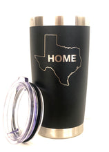 Load image into Gallery viewer, Texas "HOME" Stainless Steel Insulated Drink Tumbler with lid 20 ounce