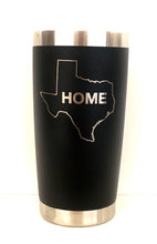 Load image into Gallery viewer, Texas "HOME" Stainless Steel Insulated Drink Tumbler with lid 20 ounce