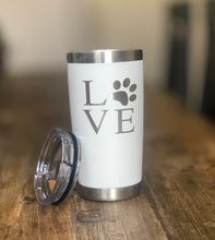 Load image into Gallery viewer, Paws Stainless Steel Insulated Drink / Coffee Mug / Tumbler with lid 20 ounce